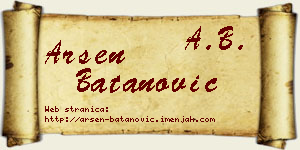 Arsen Batanović vizit kartica